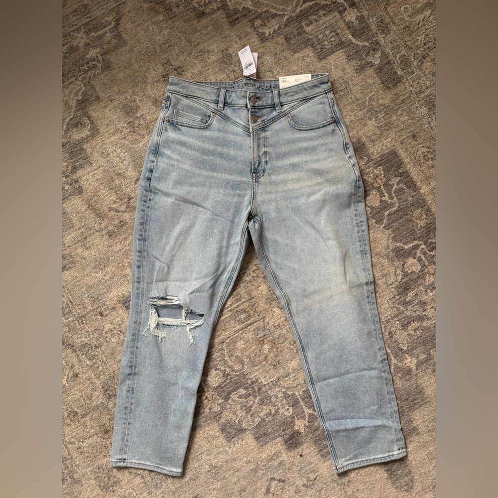 Women's Light Blue Distressed Jeans